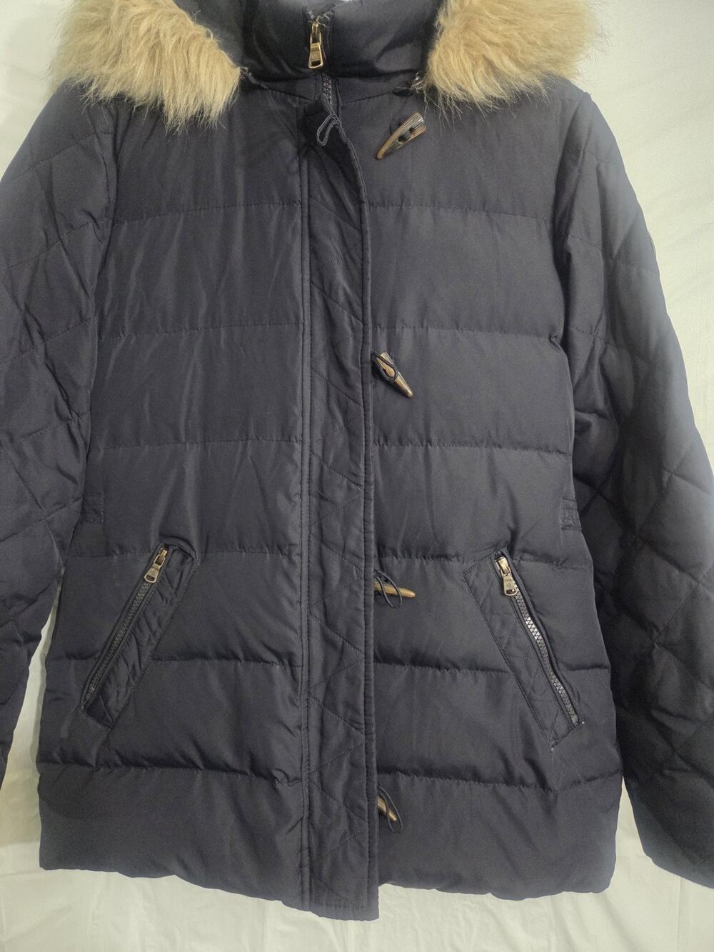 Lauren Ralph Lauren Puffer Coat Womens Small Faux Fur Wool Down Fill Black